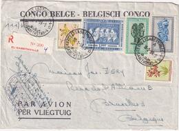 Envelope Congo Belge - Belgisch Congo - Par Avion Per Vliegtuig - Registered Mail - Elisabethville Sent To Bruxelles 195 - Otros & Sin Clasificación