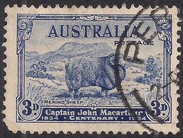 Australia 1934 KGV 3d Blue Capt Macarthur Used SG 151 ( E515 ) - Oblitérés