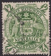 Australia 1948 - 56 KGV1 £2 Green Used SG 224c ( J725 ) - Oblitérés