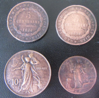 Italie + Royaume De Sardaigne - 4 Monnaies : 5 Centesimi 1826 L Et P, 10 Centesimi 1911, 5 Centesimi 1918 - Colecciones