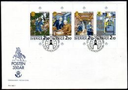 SWEDEN 1986 Stockholmia '86 (V) 350th Anniversary Of Swedish Post FDC. Michel 1399-1402 - FDC