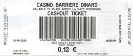 Ticket Cashout : Casino Barrière Dinard (Département 35) - Carte Di Casinò