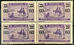 MAURITANIE 1922 - MLH - YT 36 - 60c/75c - Block Of 4! - Used Stamps