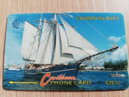 CAYMAN ISLANDS  CI $ 10,-  CAY-8B  CONTROL NR 8CCIB  SCHOONER / SHIP   NEW  LOGO     Fine Used Card  ** 3076** - Kaimaninseln (Cayman I.)