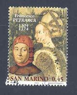 RSM Fr. USATI 081A - San Marino 2004 - "F. PETRARCA" 1v. Di € 0,45 - Gebraucht