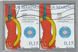 RSM Fr. USATI 086 - San Marino 2006 - "FEDERAZ.NE INTER.LE GINNASTICA" Coppia € 0,15 - Gebraucht