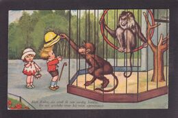 CPA Boriss Margret Enfants Type Bouret Circulé Zoo Singe - Boriss, Margret