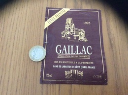 Etiquette De Vin 1995 «GAILLAC -CUVÉE PRÉSTIGE - CAVE DE LABASTIDE DE LÉVIS (81)» - Gaillac