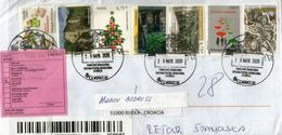 Carta Certificada Andorra Española, Enviada A Croacia Y Devuelta Al Remitente, Con Cancelación Especial.,dos Fotos - Autres & Non Classés