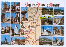 {39333} La Route Des Vins De Chatenois à Colmar , Carte Et Multivues ; Riquewihr , Bennwihr , Ribeauvillé , Mittelwihr - Cartes Géographiques