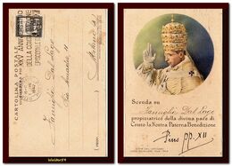 1942 Vatican Vatikan Vaticano Postcard Pope PIO XII Posted To Italy Slogan Ak Cp - Covers & Documents