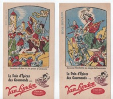 2 Buvards Publicitaires Anciens  /Pain D'Epices/ VAN LYNDEN Enrichi/Jeanne Hachette/Jeanne D'Arc/vers 1950-60  BUV516 - Pain D'épices