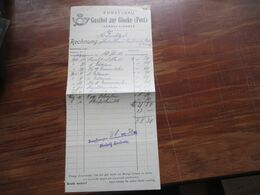 Rechnung 1911 Künzelsau Gasthof Zur Glocke (Post) Rückseitig: Von Hotel Zu Hotel Empfehlenswerte Hotels Süddeutschlands - 1900 – 1949