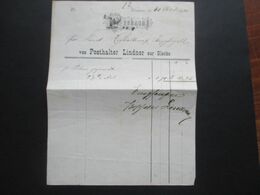Rechnung / Empfangsquittung 30.10.1880 Künzelsau Von Posthalter Lindner Zur Glocke - 1900 – 1949