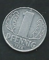 RÉPUBLIQUE DÉMOCRATIQUE ALLEMANDE : 1 PFENNIG 1968 Laupi 13812 - 1 Pfennig