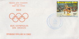 Enveloppe  FDC  1er  Jour   CONGO    Jeux  Olympiques   LOS  ANGELES   1984 - FDC