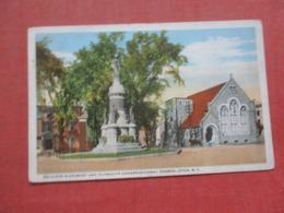 Soldiers Monument & Plymouth Congregational Church Utica  New York     Ref 4342 - Utica