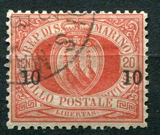 Repubblica Di San Marino - 1892 - 10 Centesimi, Sass. 11 (o) - Usados