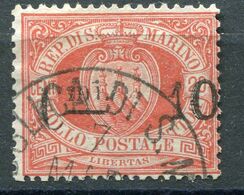 Repubblica Di San Marino - 1892 - Soprastampato Sass. 10b (o) - Usados