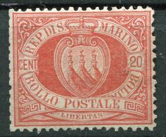Repubblica Di San Marino - 1877 - 20 Centesimi Sass. 4 (senza Gomma) - Neufs