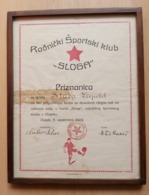 Radnicki Sportski Klub Sloga Osijek 1924 Priznanje FOOTBALL TEAM NK - Autres & Non Classés