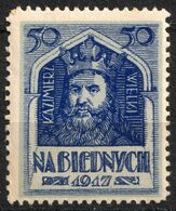 Kazimierz Wielki Casimir III Great PIAST Duke King 1917 POLAND Na Biednych Charity Aid Stamp / Label Vignette Cinderella - Oblitérés