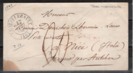 - Enveloppe -  1844- Hérault /Nice Italie Taxe13 - 1801-1848: Précurseurs XIX