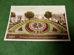 VINTAGE UK SOMERSET: WESTON Super MARE Floral Clock Coronation 1937 Tint HJ - Weston-Super-Mare
