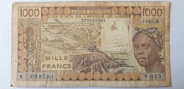 Etats De L'Afrique De L'Ouest, 1000 Francs, Lettre K, 1990 - États D'Afrique De L'Ouest