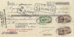 TRAITE ETABLISSEMENT PHILLIPS ET PAIN -PARIS- ANNEE 1927 - Lettres De Change