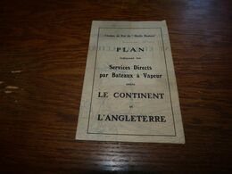 Plan Bateaux à Vapeur Steamboat Entre Le Continent Et Angleterre Malle Hull Middelsbrough Hartlepool Newcastle - Nautical Charts