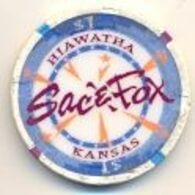 Sac & Fox Casino, Hiawatha, Kansas, U.S.A. $1 Chip, Used Condition, # Sac&fox-1 - Casino