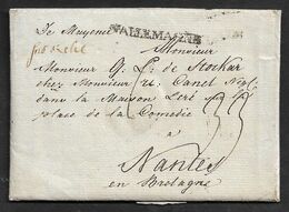 1791 14. JUNI LAC Ms DE MAYENCE + D'ALLEMAGNE - FRANCO  KEHL A NANTES - RARE - 1792-1815: Conquered Departments