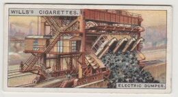 1927 WILLS CIGARETTES CARD ENGINEERING WONDERS Mining Transport Of Coal Electric Dumper Railway Wagon - Wills