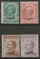 Italy Aegean Lisso 1912 Sc 2,3,7,8 Sa 2,3,6,7 MH Some Disturbed Gum - Egée (Lipso)