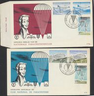 FDC (1960) - Parachutisme çàd N°1133/38 Sur 2 Enveloppes Illustrées (FR / NL) + Cachet Spécial "Bruxelles" - 1951-1960