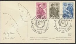 FDC (1960) - Année Mondial Du Réfugié çàd N°1125/27 Sur Enveloppe Illustrée + Cachet Spécial "Antwerpen" - 1951-1960