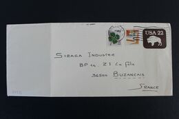 ETATS-UNIS NOUVELLE-ORLEANS 22/06/1987 ENVELOPPE TIMBREE 22C AVEC COMPLEMENT D'AFFRANCHISSEMENT POUR LA FRANCE - 1981-00