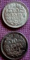 NEDERLAND : 2 X 10 CENT 1937 & 1941 KM 145 - 10 Cent