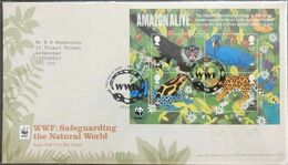 139. GREAT BRITAIN 2011 STAMP M/S WWF : SAFE GUARDING THE NATURAL WORLD, AMAZON ALIVE  FDC  . - 2011-2020 Em. Décimales