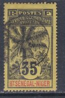 Haut-Sénégal N° 10 O  Type  Palmiers  : 35 C.  Noir Sur Jaune Oblitération Moyenne Sinon TB - Otros & Sin Clasificación