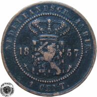 LaZooRo: Dutch East Indies 1 Cent 1857 VF - Indes Néerlandaises