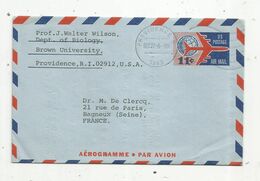 JC, LETTRE, Entier Postal, AIR MAIL , Etats Unis , PROVIDENCE , 1963 , Aerogramme - 1961-80