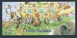 Australia 2001 Wild Babies Miniature Sheet Scarce ANDA Coin & Stamp Sale Overprint MNH - Other & Unclassified