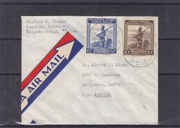 Congo Belge - Lettre De 1946 - Oblit Butembo - Exp Vers Hollywood - Soldats - Fusils - 10 F Rare Sur Lettre - Covers & Documents