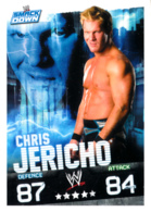 Wrestling, Catch : CHRIS JERICHO (SMACK DOWN, 2008), Topps, Slam, Attax, Evolution, Trading Card Game, 2 Scans, TBE - Trading Cards