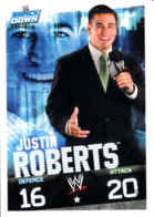 Wrestling, Catch : JUSTIN ROBERTS (SMACK DOWN, 2008), Topps, Slam, Attax, Evolution, Trading Card Game, 2 Scans, TBE - Tarjetas