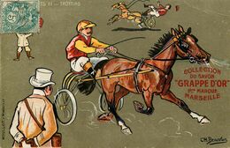 Sports III * TROTTING * CPA Illustrateur Ch. BEAUVAIS * Hippisme Hippique Jockey * PUB Savon Grappe D'Or Marseille - Paardensport