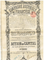 Action De La Compagnie Nationale Financière - BRUXELLES 1898 (fr83) - Zonder Classificatie