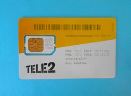 TELE2 ( Croatia GSM SIM Card With Chip ) * USED CARD ( Chip Fixed With Tape ) * Croatie Kroatien Croazia - Telekom-Betreiber